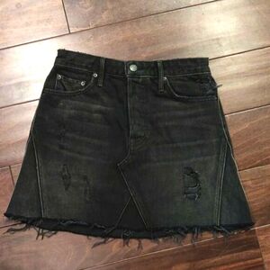 GRLFRND Eva Black Denim Hotel California Distressed Skirt SIZE 25
